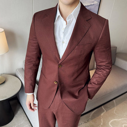 Men's Blazer – Slim Fit – Cotton Linen Blend – Light and Breathable – Single Breasted