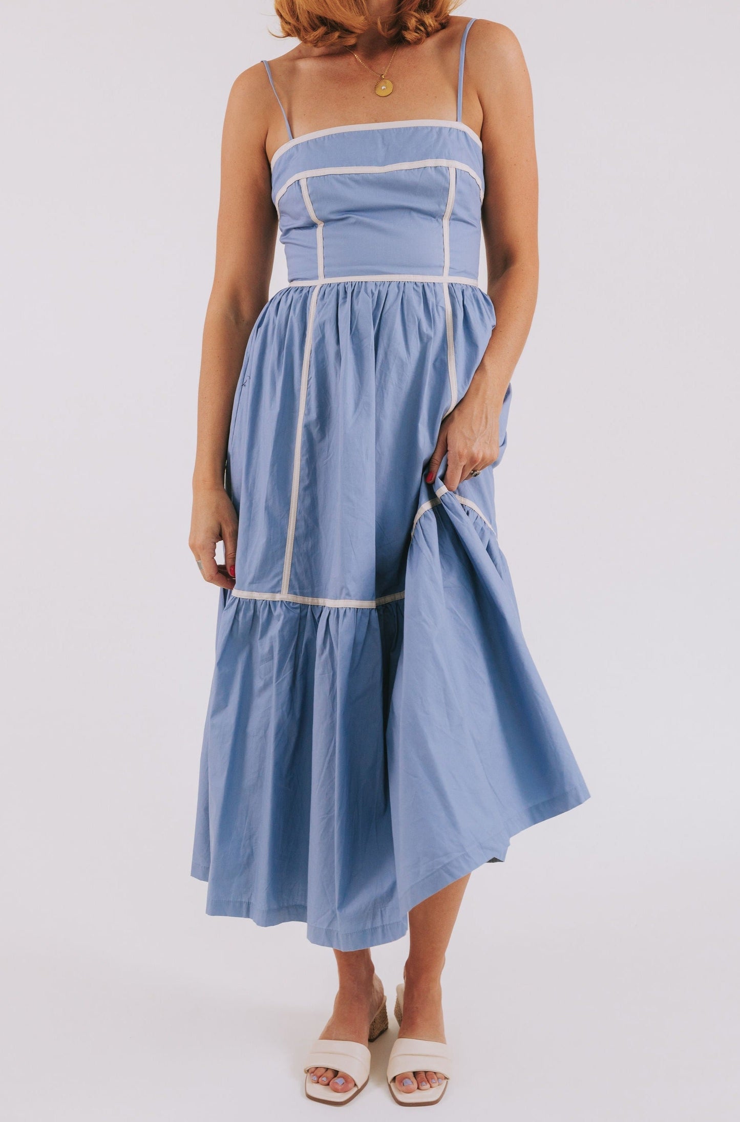 Women's Summer Dress - Sleeveless With Spaghetti Straps - Lightweight Layered Design