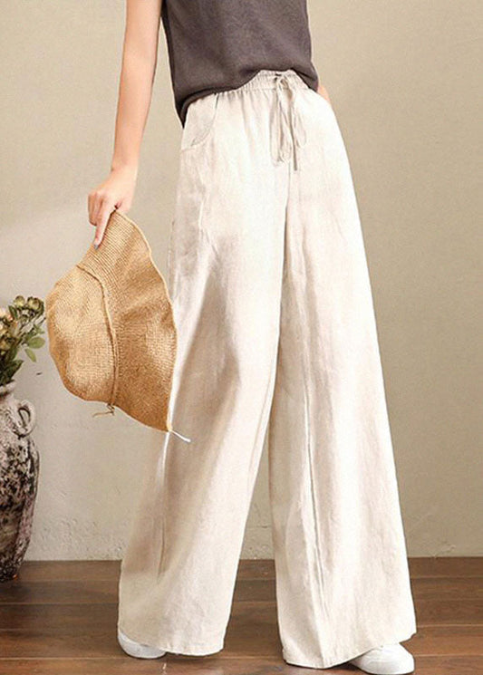 Women's Trousers – Straight Fit – Relaxed Cut – Elastic Waist with Drawstring – Breathable Fabric