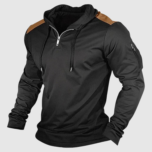 Freddie Regular Fit Hoodie | Quarter-Zip Hooded Zippered Sleeve Pocket Hoodie