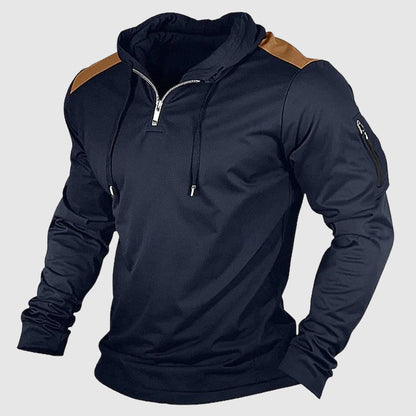 Freddie Regular Fit Hoodie | Quarter-Zip Hooded Zippered Sleeve Pocket Hoodie