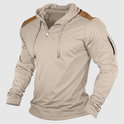 Freddie Regular Fit Hoodie | Quarter-Zip Hooded Zippered Sleeve Pocket Hoodie