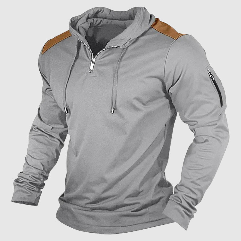 Freddie Regular Fit Hoodie | Quarter-Zip Hooded Zippered Sleeve Pocket Hoodie