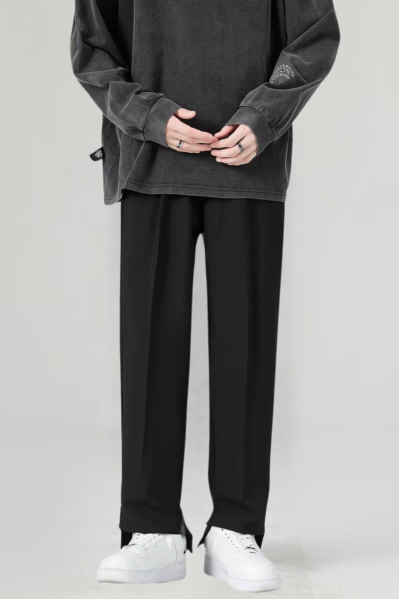 Men's Trousers – Tapered Fit – Lightweight Draped Fabric – Pleated Front – Ankle Length