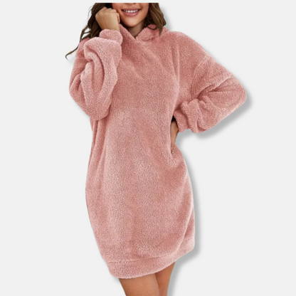 Women's Hoodie Dress – Oversized Fit – Soft Fleece – Long-Sleeved Casual Comfort