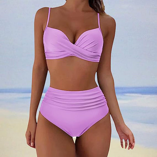 Women's Bikini Set – High Waist – Padded Twist Top – Stretch Fit