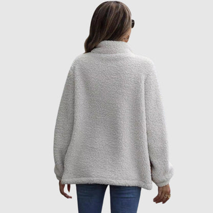 Freya Fleece Relaxed Fit Jacket | Quilted Patchwork Fur Trim Jacket