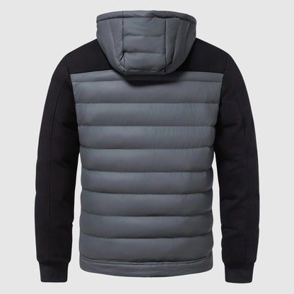 Arthur Quilted Hooded Jacket | Zipper Front Ribbed Cuffs Jacket
