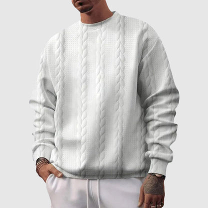 Men's Sweater – Relaxed Fit – Wool Knit – Cable Knit – Ribbed Edges