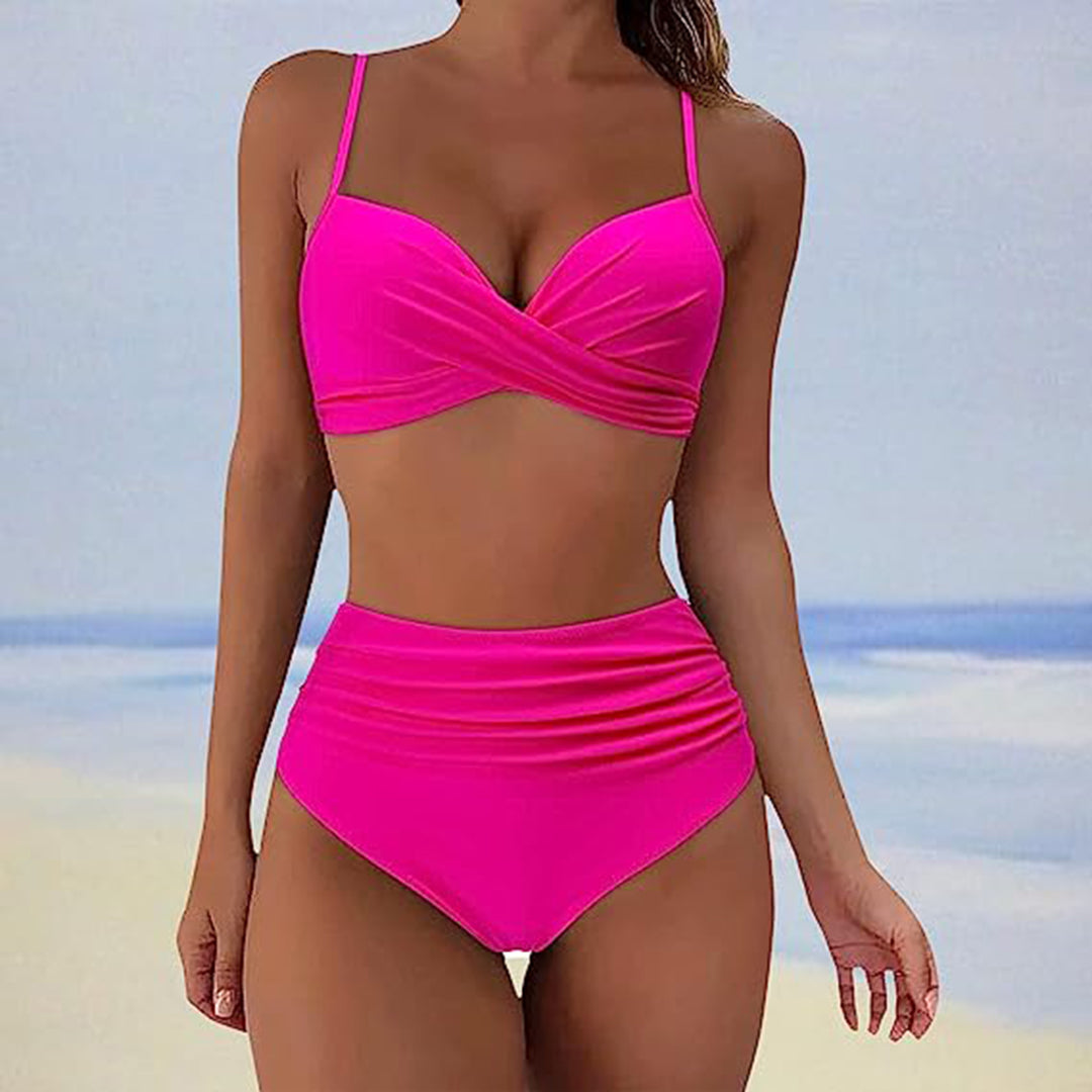 Women's Bikini Set – High Waist – Padded Twist Top – Stretch Fit