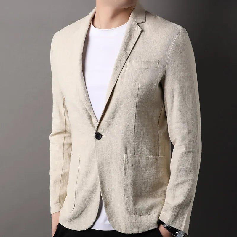Men's Blazer – Slim Fit – Natural Fibers – Single Button – Semi-Formal Style