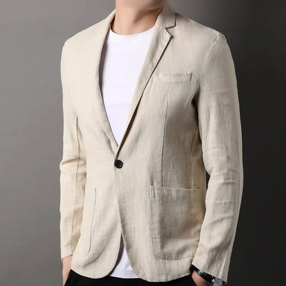 Men's Blazer – Slim Fit – Natural Fibers – Single Button – Semi-Formal Style
