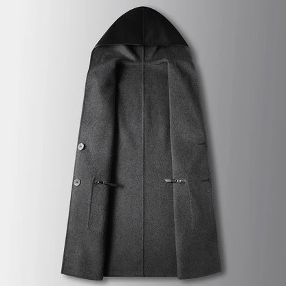 Arthur Wool-Blend Hooded Coat | Reversible Button Front Coat