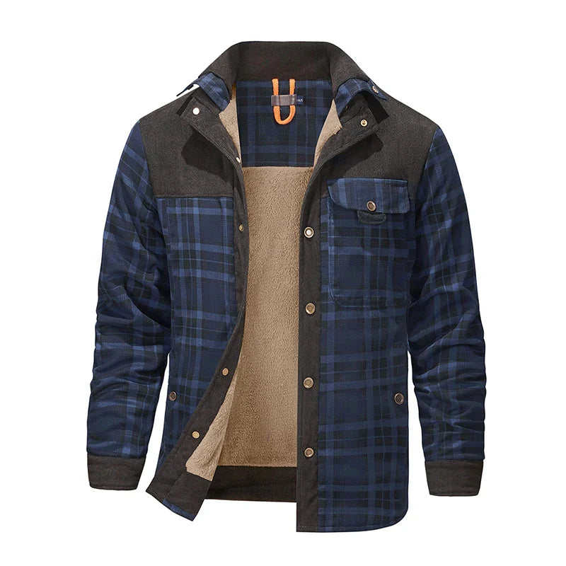 Theodore Fleece-Lined Relaxed-Fit Jacket | Plaid Button-Front Jacket