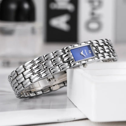 Isla Rectangle Watch | Link Bracelet Roman Numeral Detail Watch