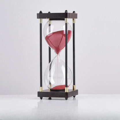 Minimalist Glass and Wood Hourglass Timer