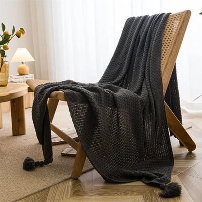 Scandinavian Bamboo Knit Throw Blanket