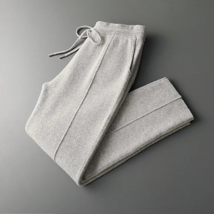 Daisy Wool-Blend Relaxed Fit Trousers | Drawstring Waist Side Pockets Trousers