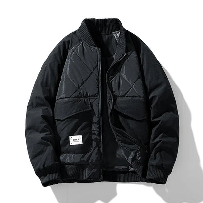 Theodore Quilted Bomber Jacket | Collared Hip-Length Bomber Jacket