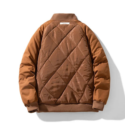 Theodore Quilted Bomber Jacket | Collared Hip-Length Bomber Jacket