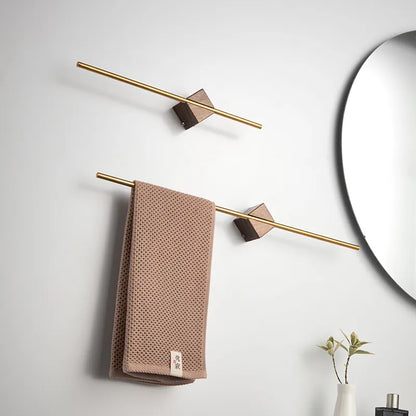 Minimalist Wood and Metal Towel Rack