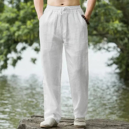 Men's Pants – Relaxed Fit – Lightweight and Breathable – Drawstring and Elastic Waist – Full Length