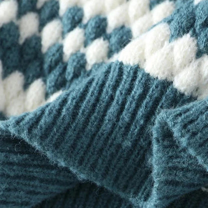 Felix Relaxed Fit Crew Neck Sweater | Striped Textured Knit Sweater