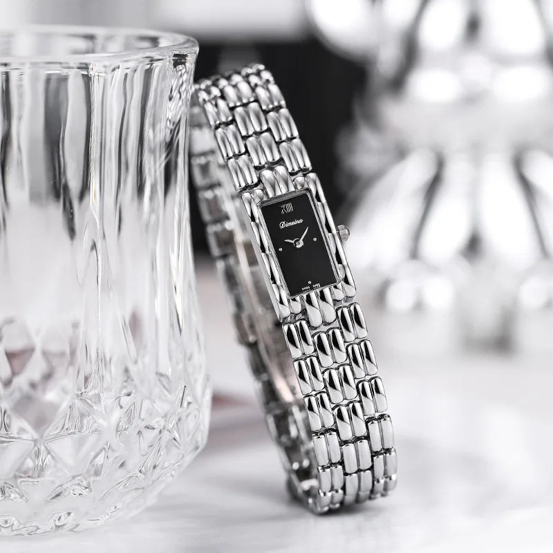 Isla Rectangle Watch | Link Bracelet Roman Numeral Detail Watch