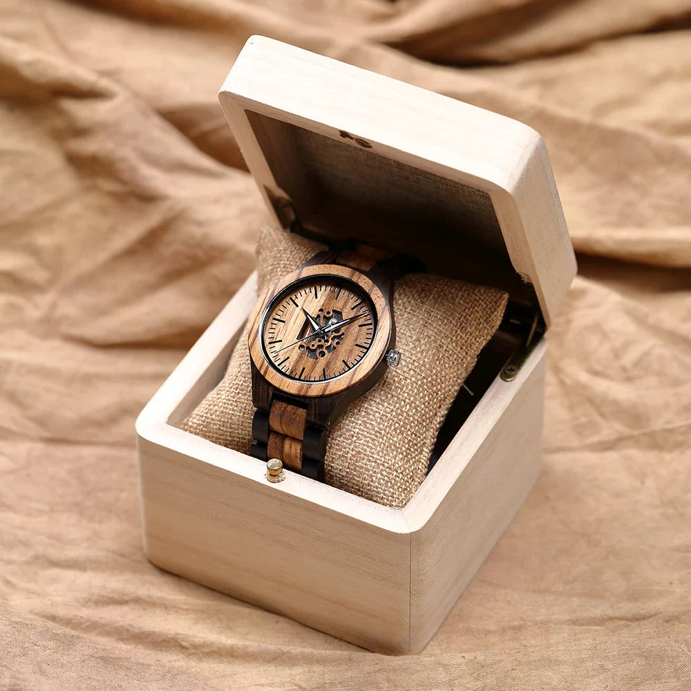Harry Wood Skeleton Watch | Skeleton Dial Link Bracelet Watch