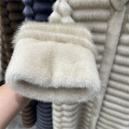 Isla Relaxed Fit Coat | Stand Collar Banded Fur Trim Coat