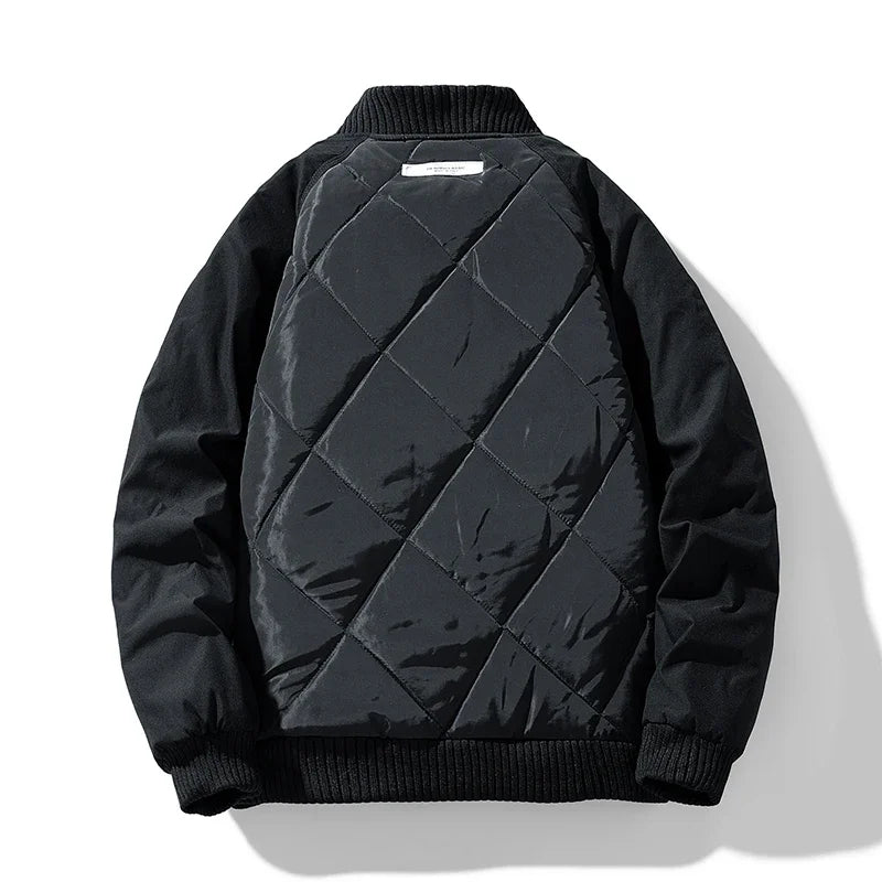 Theodore Quilted Bomber Jacket | Collared Hip-Length Bomber Jacket
