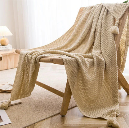 Scandinavian Bamboo Knit Throw Blanket