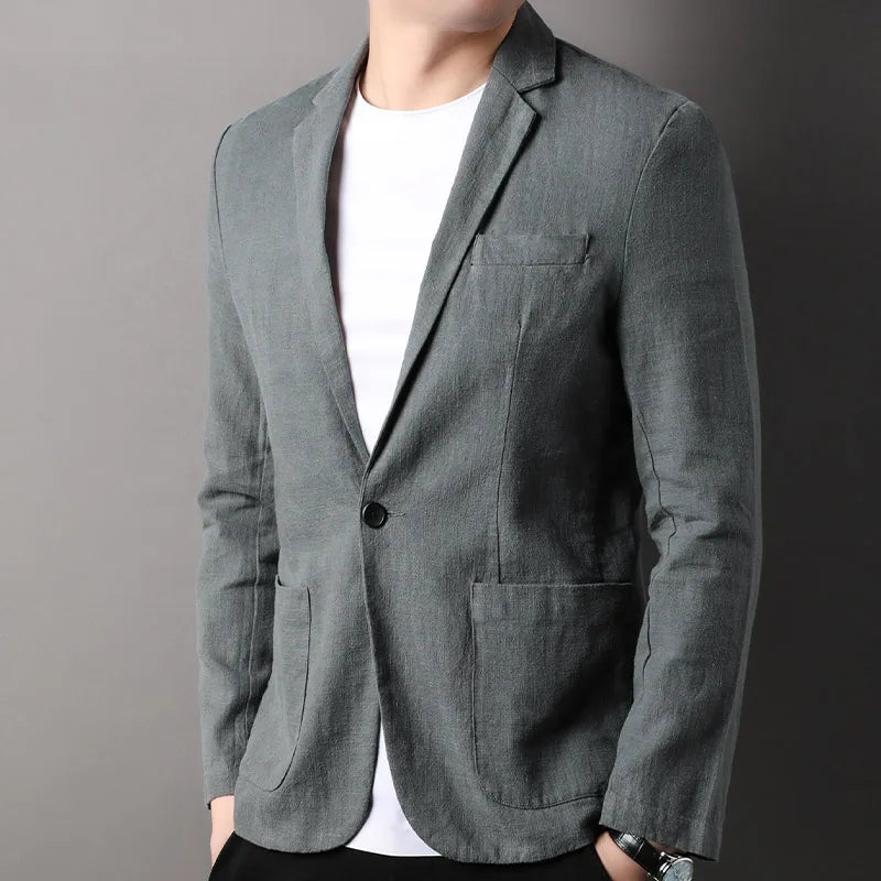Men's Blazer – Slim Fit – Natural Fibers – Single Button – Semi-Formal Style