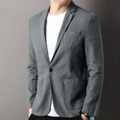 Men's Blazer – Slim Fit – Natural Fibers – Single Button – Semi-Formal Style