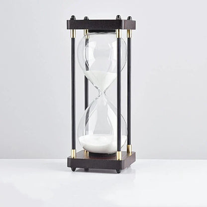 Minimalist Glass and Wood Hourglass Timer