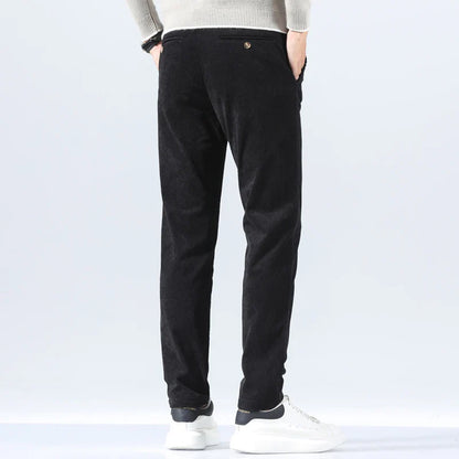 George Relaxed Trousers | Pleated Ribbed Side Pockets Trousers
