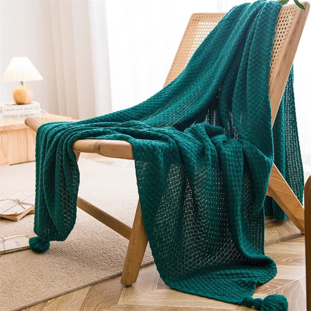 Scandinavian Bamboo Knit Throw Blanket