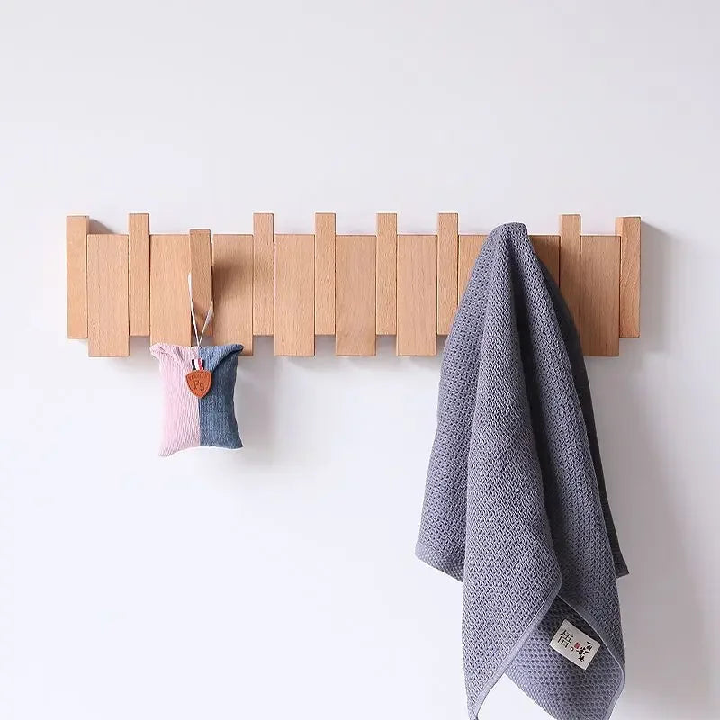 Minimalist Walnut Wood Wall-Mounted Coat Rack