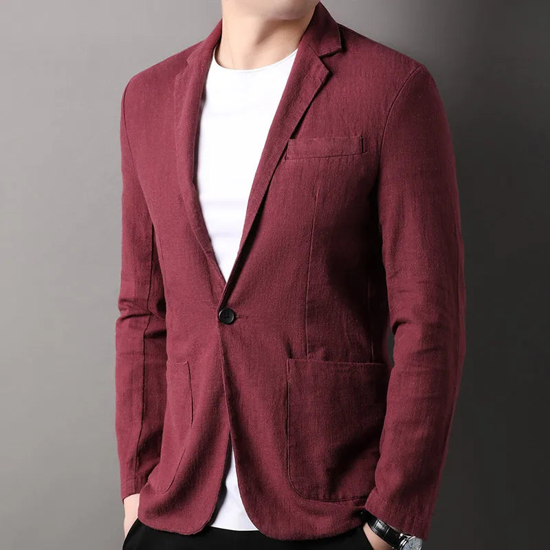 Men's Blazer – Slim Fit – Natural Fibers – Single Button – Semi-Formal Style