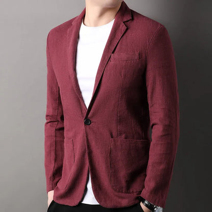 Men's Blazer – Slim Fit – Natural Fibers – Single Button – Semi-Formal Style