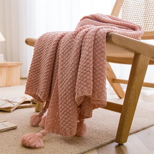 Scandinavian Bamboo Knit Throw Blanket