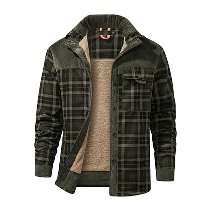 Theodore Fleece-Lined Relaxed-Fit Jacket | Plaid Button-Front Jacket