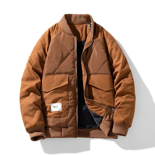 Theodore Quilted Bomber Jacket | Collared Hip-Length Bomber Jacket