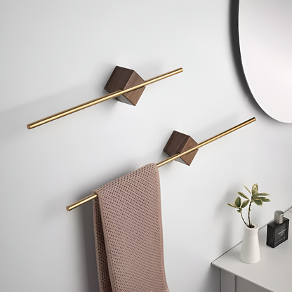 Minimalist Wood and Metal Towel Rack
