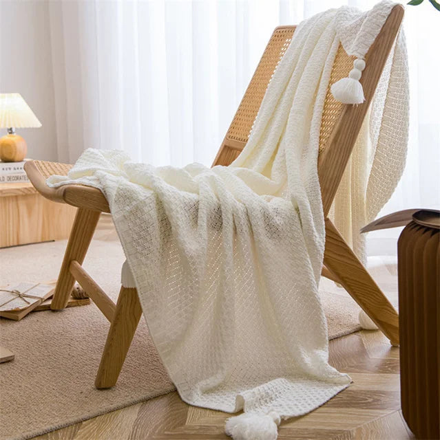 Scandinavian Bamboo Knit Throw Blanket
