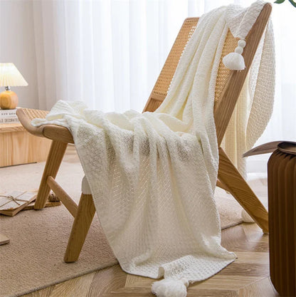 Scandinavian Bamboo Knit Throw Blanket