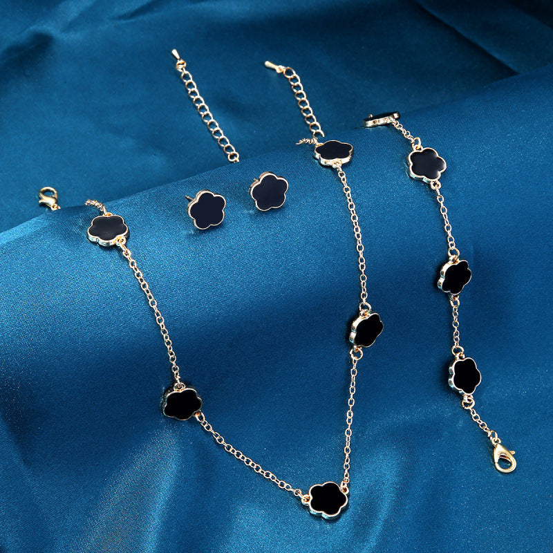 Sienna 3-Piece Jewelry Set | Necklace, Earrings & Bracelet with Flower Charms