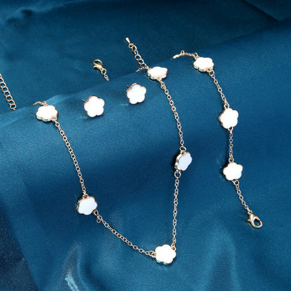 Sienna 3-Piece Jewelry Set | Necklace, Earrings & Bracelet with Flower Charms