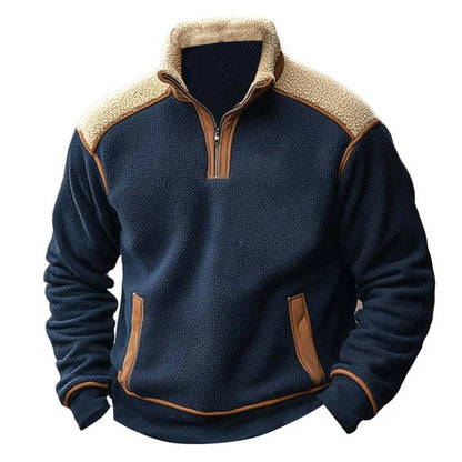 Archie Fleece Relaxed Fit Fleece Pullover | Stand-Collar Quarter-Zip Pullover