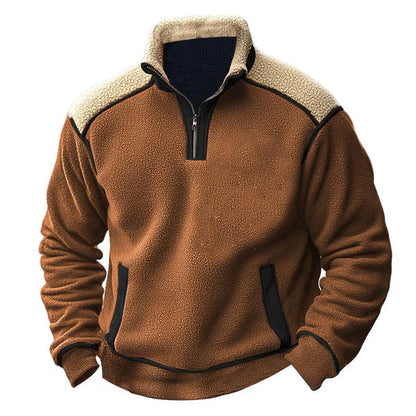 Archie Fleece Relaxed Fit Fleece Pullover | Stand-Collar Quarter-Zip Pullover